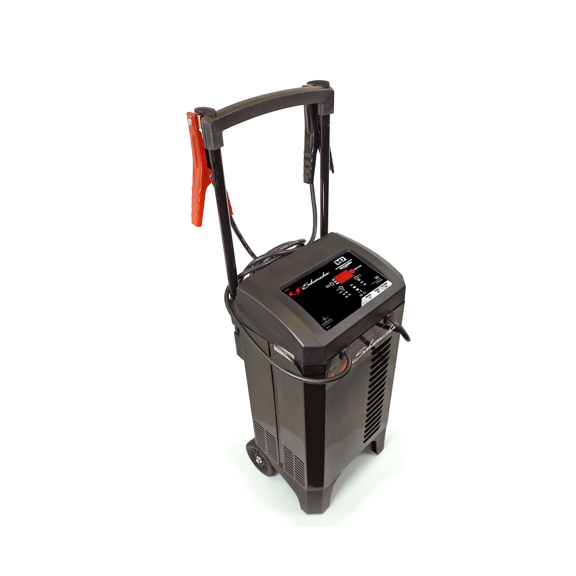 Schumacher Wheeled Battery Charger/Trickle Charger/Desulfator/Engine Starter, 250A Power, Digital Display, Overcharge Protection, Model# SC1325
